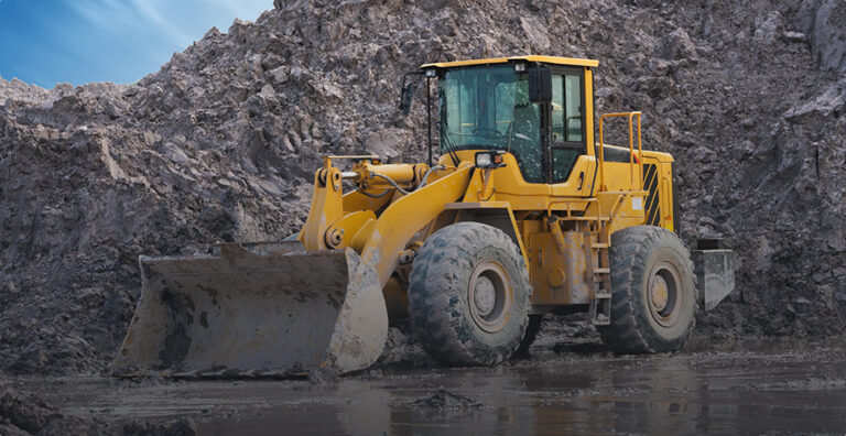 Working in exploration with heavy  machinery