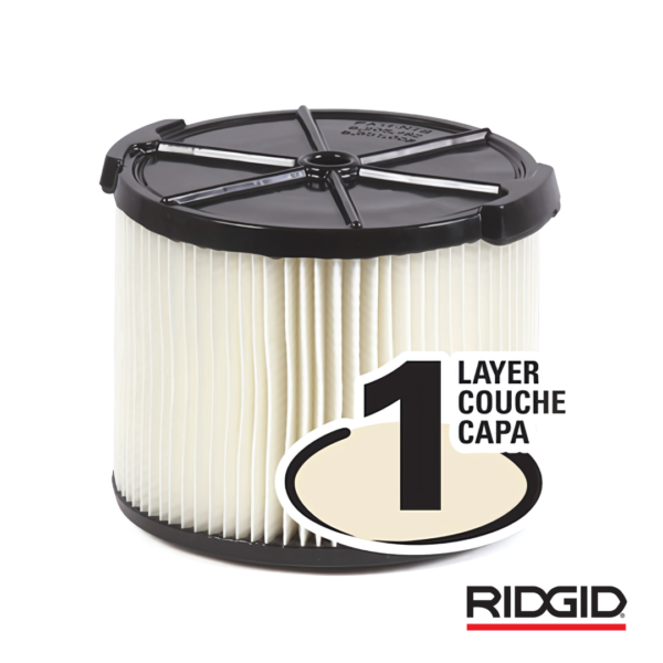 Filtro Papel VF3400 para aspiradoras 3 a 4.5 gls RIDGID (54208)